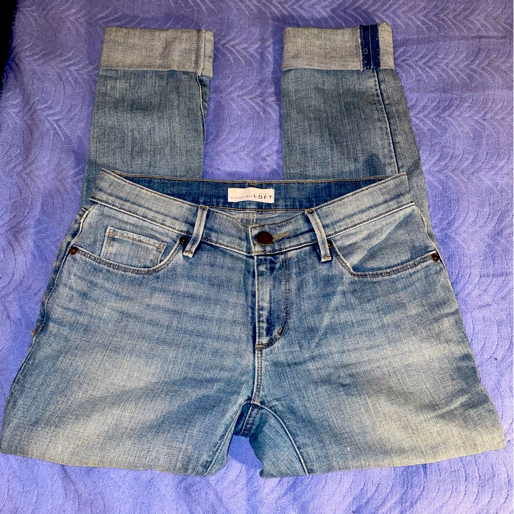 LOFT Relaxed Skinny Jeans with Cuffed Ankle